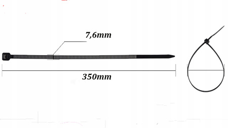 Opaska Zaciskowa Kablowa Mocna 7,6x350mm biała 50 sztuk ECOLIGHT