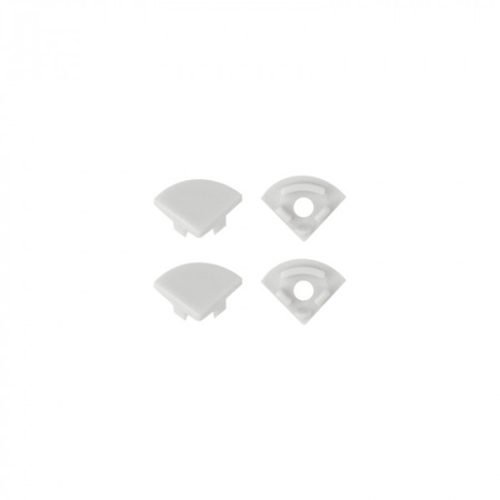 Profil Aluminiowy LED Narożny Natynkowy Biały 2m z Kloszem Mroźnym do Taśm LED + Zaślepki seria RW Ecolight