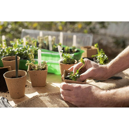 Zestaw 24x Doniczki Torfowe 8x8 cm do Rozsady Wysiewu Pikowania Na Sadzonki Biodegradowalne Okrągłe