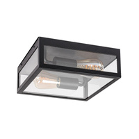 Lampka Sufitowa LED Natynkowa 2x E27 IP23 Czarna Nowoczesna Zaton Rabalux