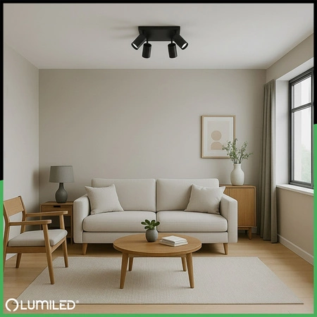 Lampa Sufitowa Plafon SPOT TUBA Reflektor Oprawa Halogenowa 4x GU10 TABULA LUMILED