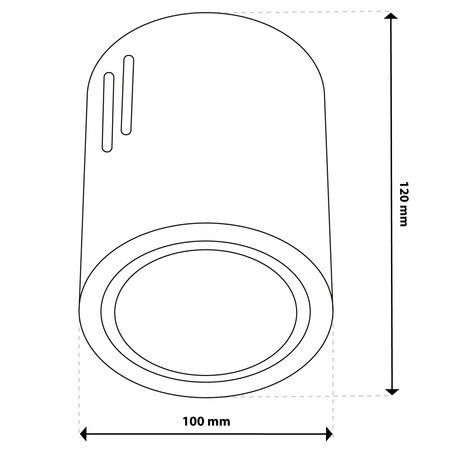 Oprawa Sufitowa Natynkowa Stała Okrągła APUS 10 Spot TUBA Czarna E27
