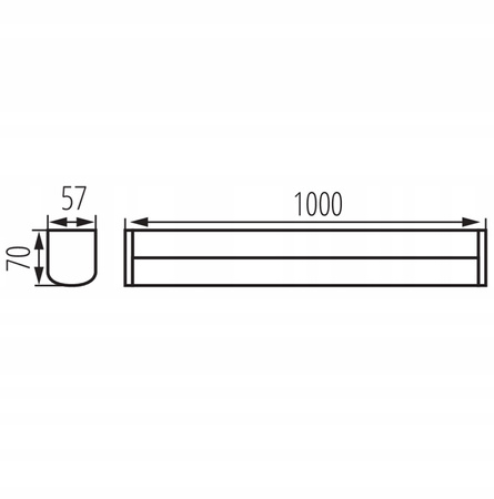 Lampa Ścienno Sufitowa LED Oprawa Łazienkowa z Włącznikiem 23W 4000K IP44 100cm Biała KANLUX