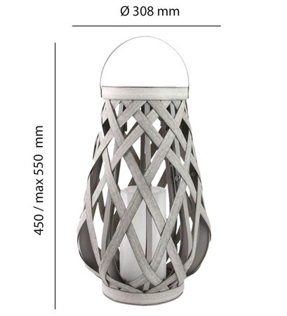 Lampa Ogrodowa LED Latarenka Solarna Wisząca Lampion 45cm IP44 Szara