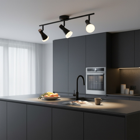 Lampa sufitowo-ścienna ruchoma regulowana 12,6W LED BERG 3 czarny 3000K GOLDLUX (Polux)