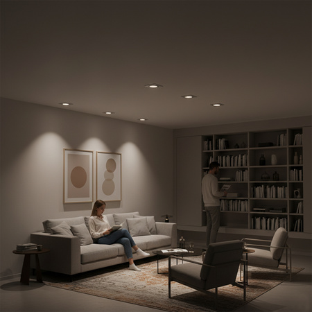 Zestaw Oprawa Podtynkowa Stała GU10 MR15 Kwadrat Szklana Ariel LUMILED + Żarówka LED GU10 6W 3000K 120°