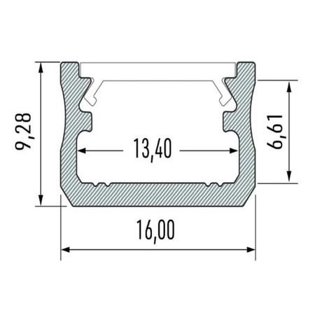 Profil LUMINES typ A Srebrny Anodowany do Taśm LED 2M