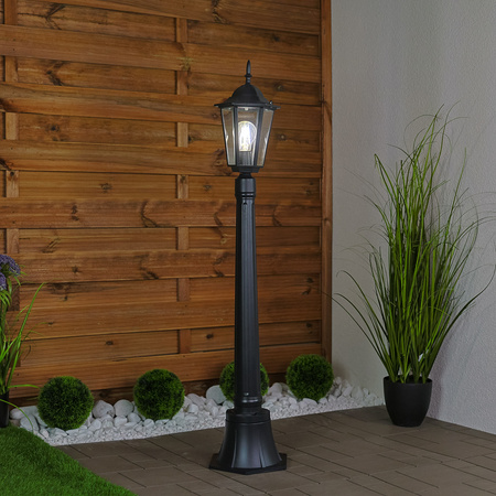Lampa Ogrodowa Zewnętrzna E27 SŁUPEK LATARNIA 110cm Czarna BELLIS LUMILED