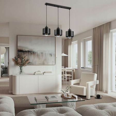 Lampa Sufitowa Oprawa Wisząca 3x E27 Czarna Elza Masterled