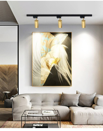 Reflektor Szynowy GU10 ZŁOTY do Szynoprzewodów Jednofazowych Regulowana Oprawa na Szynę Walec SPOT Lampa