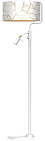 Lampa Podłogowa Stojąca ZIGGY Biała/Złota 1xE27 + 1x mini GU10 Milagro
