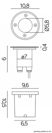 Oprawa Najazdowa Dogruntowa Leda ST 5024 Okrągła 1W 86lm 3000K IP67 Su-Ma