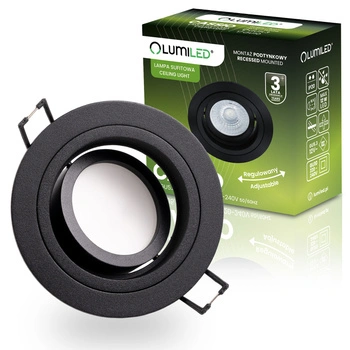 Oprawa HALOGENOWA Podtynkowa Ruchoma GU10 MR16 Okrągła Czarna CASSIO LUMILED