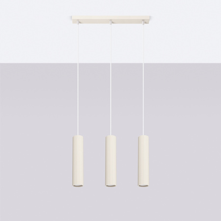 Lampa Wisząca Sufitowa Zwis Tuba Spot 3x GU10 Beżowa Karbon Deep Space SL.1594 Sollux