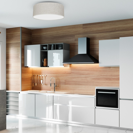 Plafon LED Lampa Sufitowa LINO Biała Lniana 3xE27 Okrągła 50cm Milagro