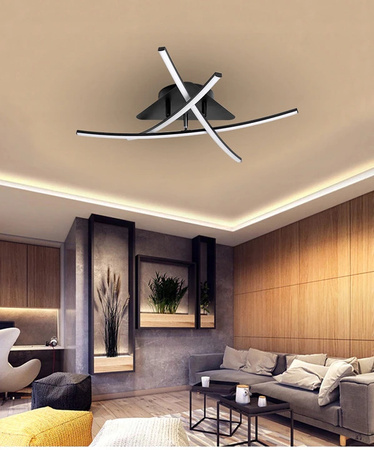 Lampa sufitowa geometryczna PLAFON LED żyrandol MODENA LORIA 29W 4000K czarny