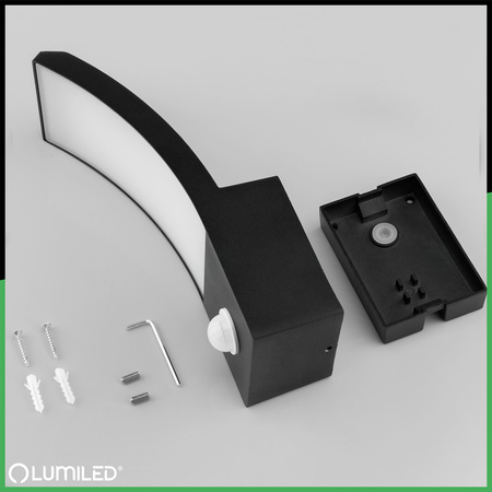 Lampa Ogrodowa Zewnętrzna Kinkiet Elewacyjny LED 12W 4000K Czujnik Ruchu AGOS LUMILED