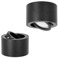 Oprawa Natynkowa Halogenowa SPOT 50mm Czarna Okrągła Ruchoma OH36S Kobi