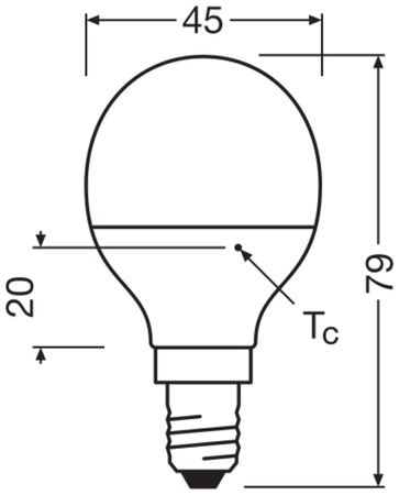 Żarówka LED P45 Kulka E14 4.9W = 40W 470lm 2700K Ciepła CRI>97 180° CLASSIC Osram