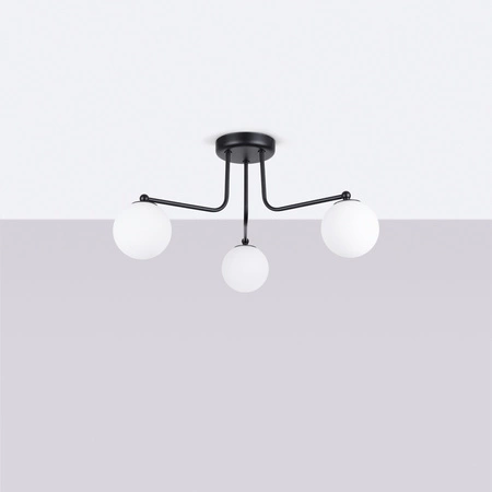 Lampa Wisząca Sufitowa Żyrandol 3x G9 Czarna Biała Astral French Sky SL.1662 Sollux