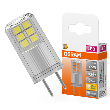 Żarówka LED Kapsułka GY6.35 2.2W = 28W 300lm 2700K Ciepła 12V 320° LED PIN Osram