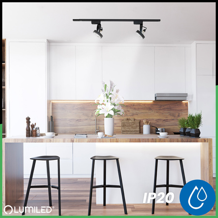 Zestaw Szyna Oświetleniowa Szynoprzewód 1m + 2x Reflektor Szynowy GU10 AR111 VICTUS Czarny