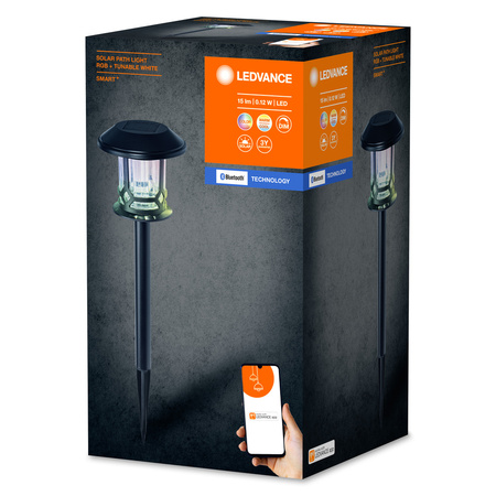 Lampa Ogrodowa Inteligentna Solarna Wbijana 0.12W 5lm CCT RGB Ściemnialna SMART+ Bluetooth Multicolor Ledvance