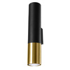 Lampa Ścienna Oprawa Natynkowa Kinkiet 2x GU10 SPOT TUBA Tubularna Czarna Złota Nowoczesna Loopez Sollux
