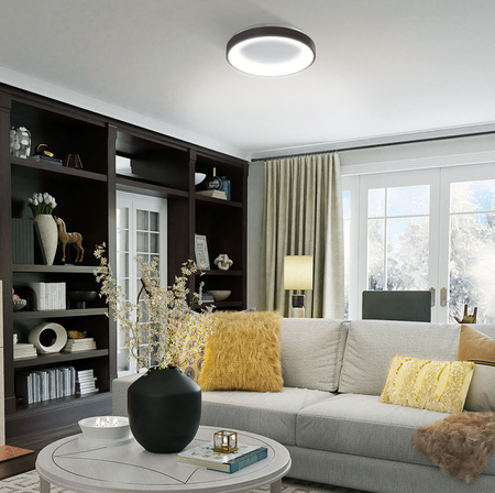 Plafon LED Lampa Sufitowa Natynkowa 72W 7500lm 2700-6000K CCT Czarna Ściemnialna + Pilot EDGE Videx