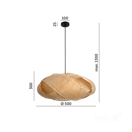 Lampa Wisząca Dekoracyjna Zwis Bambusowa E27 Boho Bindum Kobi