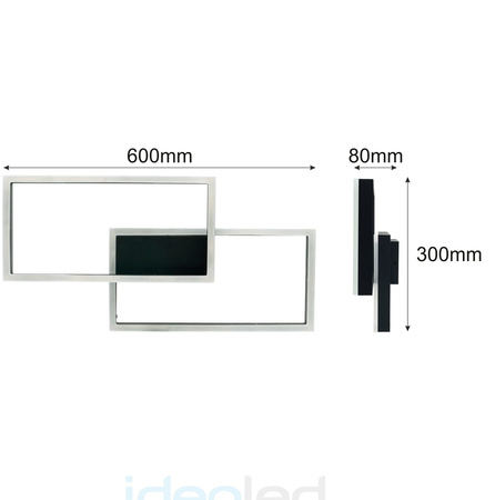 Lampa Sufitowa LED Żyrandol 48W CCT ARTESIA Czarny + Pilot Sterujący