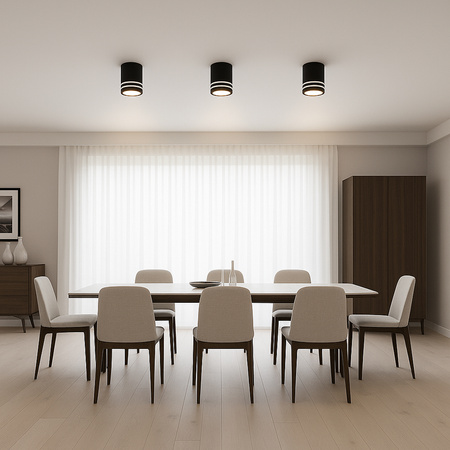 Oprawa Natynkowa HALOGENOWA Spot Tuba ARISA GU10 Okrągła Czarna 80mm LUMILED