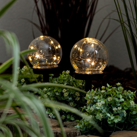 Lampa Solarna LED Ogrodowa Wbijana Ozdobna Kula 3000K IP44 10cm