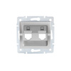 Adapter Gniazda RJ45 Internetowe Kwadratowe Srebrne LOGI Kanlux