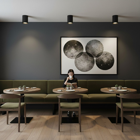 Oprawa Natynkowa HALOGENOWA Spot Tuba Ruchoma GU10 Okrągła Czarno-Złota 115mm AMAT-L LUMILED