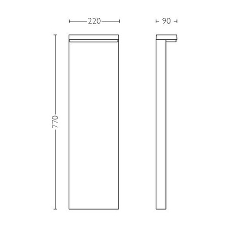 Lampa Ogrodowa Zewnętrzna SŁUPEK 77cm LED 9W 1000lm 2700K IP44 Bustan Philips