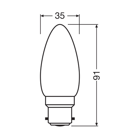 Żarówka LED B35 Świeczka B22d 3.4W = 40W 470lm 2700K Ciepła CRI90 300° Filament Ściemnialna SUPERSTAR PLUS CLASSIC Osram