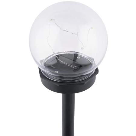 Lampa Solarna LED Ogrodowa Wbijana Ozdobna Kula 3000K IP44 10cm