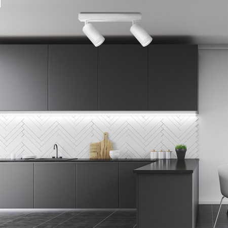 Oprawa Ścienno-Sufitowa Reflektor Punktowy 2x GU10 Biała LONDON Sanico Goldlux