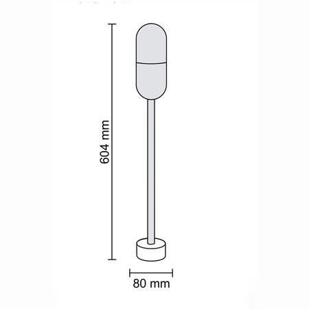 Słupek ogrodowy HORTEN 1x E27 60 cm GOLDLUX (Polux) Czarny 314161