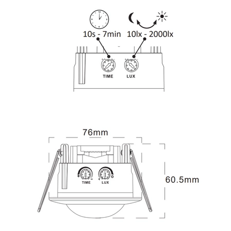 Czujnik Ruchu i Zmierzchu PIR 6m 120° Podtynkowy Biały Sanico Goldlux