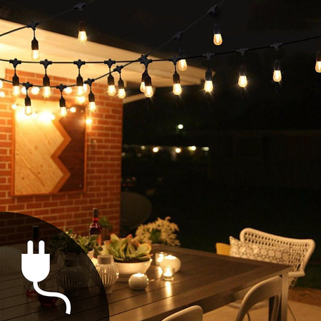 Girlanda Ogrodowa Zewnętrzna Łańcuch Świetlny 10m 20xE27 LED 1,3W Kobi