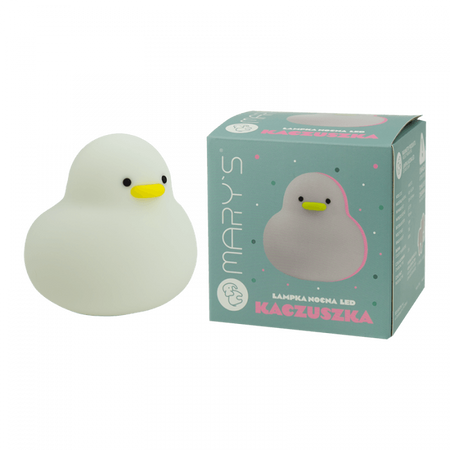 Lampka Nocna Dziecięca LED 1.6W 3000K Ciepła USB Akumulatorowa 900mAh Biała KACZUSZKA MARY'S