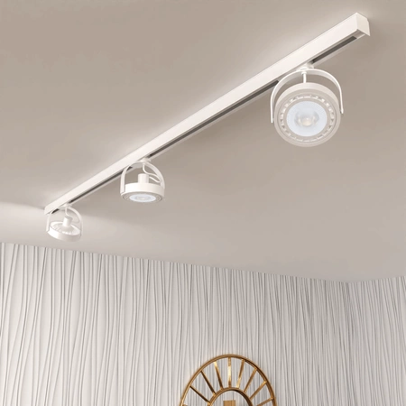 Zestaw Szyna Oświetleniowa Szynoprzewód 1,5m + 3x Reflektor Szynowy AR111-GU10 Biały Lugar Milagro
