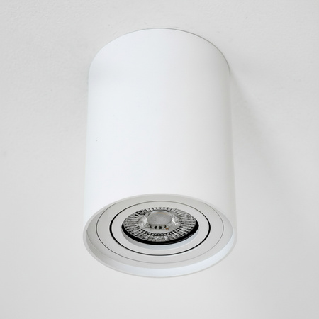 Oprawa Natynkowa HALOGENOWA Spot Tuba Ruchoma GU10 Okrągła Biała 125mm AMAT-XL LUMILED