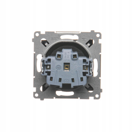Gniazdko Pojedyncze Wtyczkowe do Ramek z Uziemieniem Bolcem Czarne DGZ1Z.01/49 KONTAKT SIMON