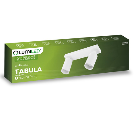 Lampa Sufitowa SPOT TUBA Reflektor Oprawa Halogenowa 2x GU10 TABULA LUMILED