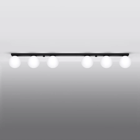 Lampa Sufitowa Listwa Oświetleniowa 6x G9 Kula Czarna Nowoczesna Yoli Sollux