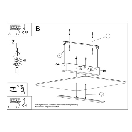 Lampa Sufitowa Plafon 4x G9 Prostokątna Chrom Nowoczesna Azalia Sollux