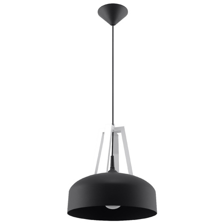 Lampa Sufitowa Wisząca Zwis E27 Okrągła Czarna Biała Nowoczesna Casco Sollux
